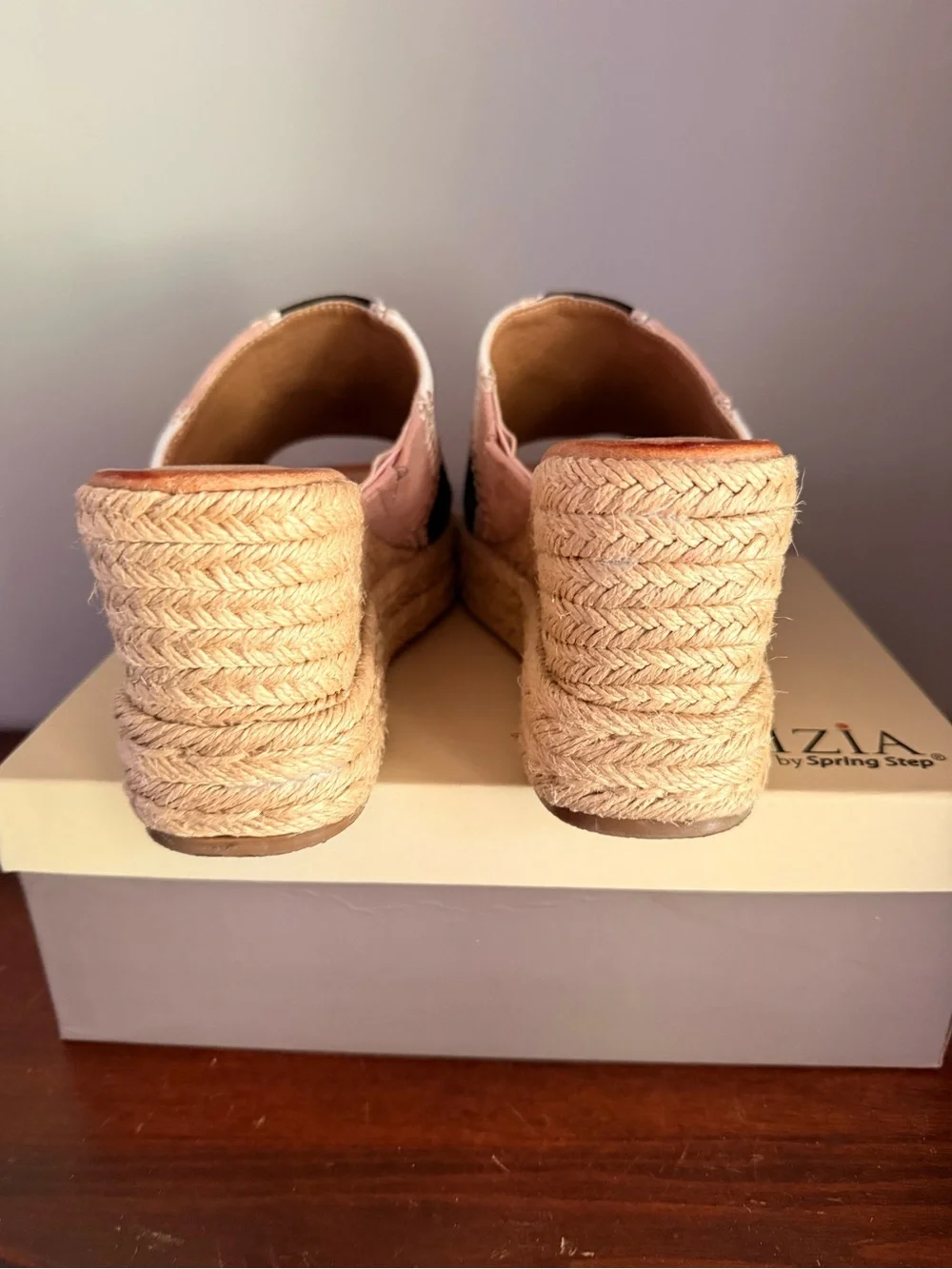 Patrizia Evolet blush multi. 8 1/2. Patchwork blush white black. Worn once
